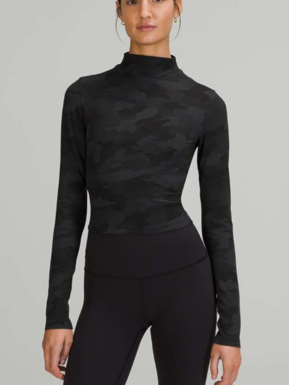Lululemon All Aligned Mock Neck Long Sleeve cropped camo 4